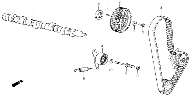 1989 Honda Accord Camshaft Diagram for 14111-PJ0-660