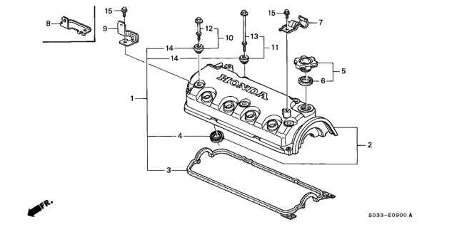 1999 Honda Civic Cylinder Head Cover Diagram