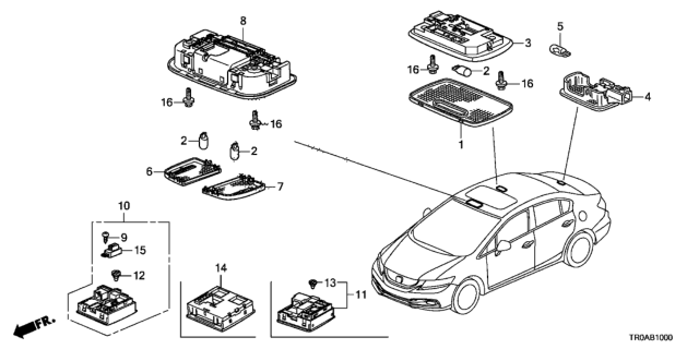 2013 Honda Civic Base (Warm Gray) Diagram for 34254-T2A-023ZE