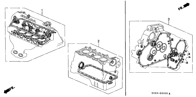 1998 Honda Civic Gasket Kit Diagram