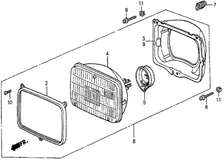 1983 Honda Prelude 2 Door DX KA 5MT Headlight Diagram