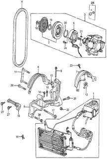 1982 Honda Accord A/C Compressor - Bracket Diagram