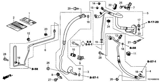 2020 Honda Pilot A/C Air Conditioner (Hoses/Pipes) Diagram