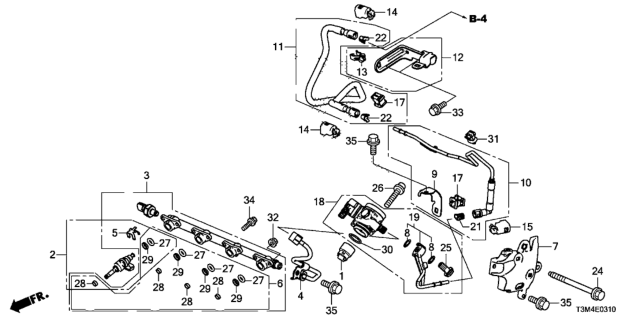 2017 Honda Accord Fuel Injector (L4) Diagram