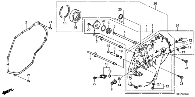 2016 Honda Accord AT Left Side Cover (CVT) Diagram