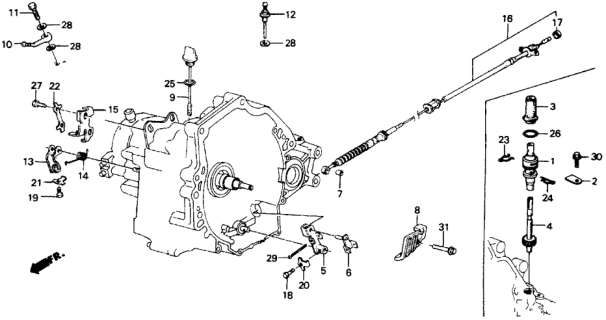 1986 Honda Civic 4AT Speedometer Gear Diagram