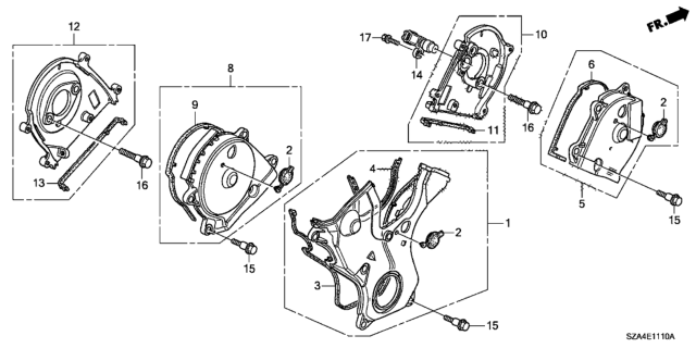 2012 Honda Pilot Timing Belt Cover Diagram