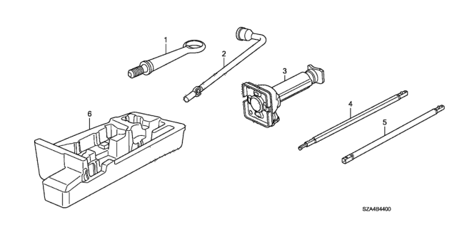 2011 Honda Pilot Tool Assy., Jack Diagram for 89320-SJC-A01