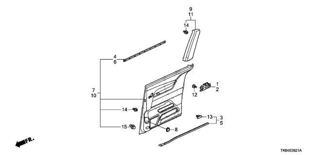 2017 Honda Odyssey Switch Assembly, Right Rear Power Window Diagram for 35770-TK8-A01