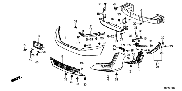 2021 Honda Clarity Fuel Cell Face Assembly, Left Front Bumper Side (Dot) (Platinum White Pearl) Diagram for 04717-TRT-A90ZD