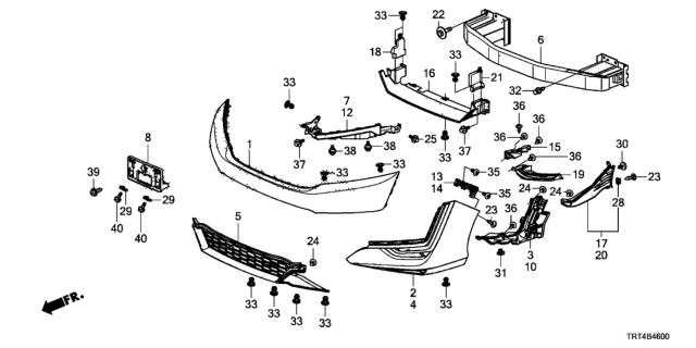 2021 Honda Clarity Fuel Cell Face Right, Front (Crystal Black Pearl) Diagram for 04712-TRT-A90ZC