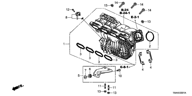 2016 Honda Civic Stay Assy,Int Man Diagram for 17132-5BA-A00