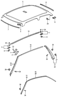 1983 Honda Accord Molding, R. Drip Diagram for 73802-SA6-000