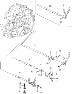 1980 Honda Civic Fork, Fifth Gearshift Diagram for 24201-PA0-960