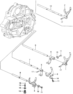 1982 Honda Civic 5MT Shift Fork - Fork Shaft Diagram