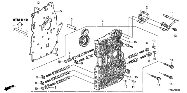 2013 Honda Fit AT Main Valve Body Diagram