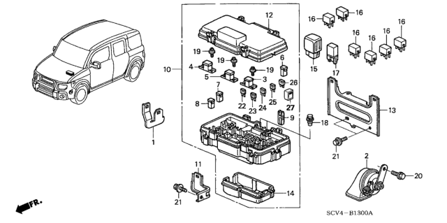 2006 Honda Element Cover (Upper) Diagram for 38251-SCV-A01