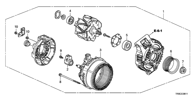 2014 Honda Civic Alternator (Denso) (2.4L) Diagram