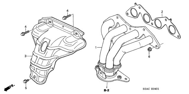 2005 Honda Civic Exhaust Manifold (VTEC) Diagram