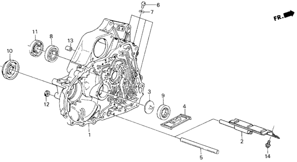 1987 Honda Civic 4 Door GL KA 4AT AT Torque Converter Housing Diagram