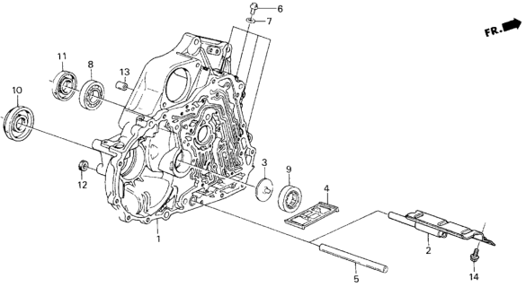 1987 Honda Civic AT Torque Converter Housing Diagram