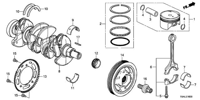 2021 Honda Civic Crankshaft - Piston Diagram