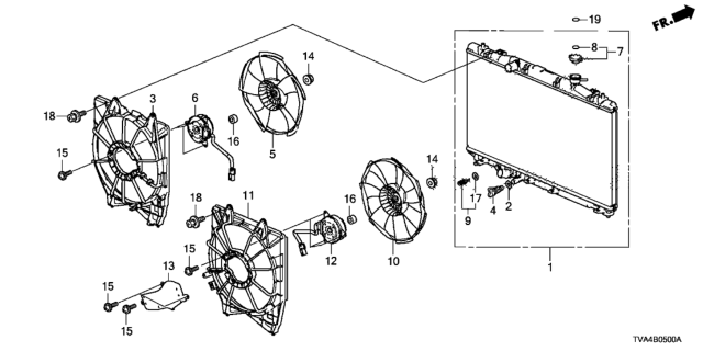 2018 Honda Accord Fan, Cooling Diagram for 19020-6A0-A01