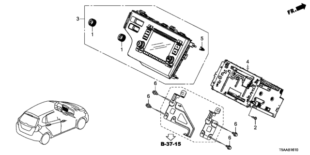 2020 Honda Fit B-Box Assy., Base Diagram for 39171-T5A-A01
