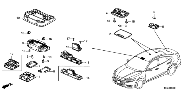 2020 Honda Insight Interior Light Diagram