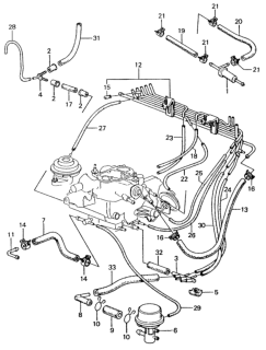 1983 Honda Civic 4 Door ** (1500) KA HMT Fuel Tubing Diagram