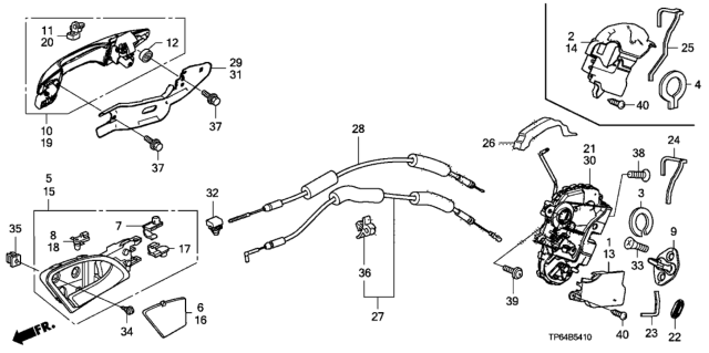 2013 Honda Crosstour Latch Assembly, Left Rear Diagram for 72650-TP6-A02