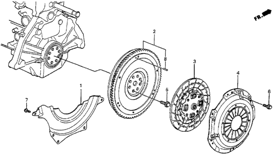 1983 Honda Prelude Flywheel Diagram for 22100-PC6-960