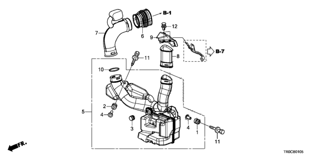 2014 Honda Civic 4 Door EXL KA CVT Resonator Chamber (1.8L) Diagram