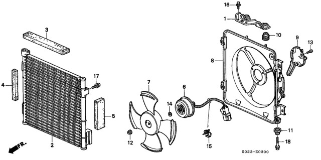 1998 Honda Civic 2 Door HX KL CVT A/C Condenser Diagram