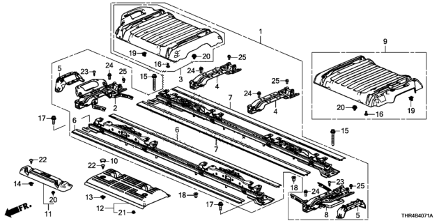 2020 Honda Odyssey Seat Rail Diagram
