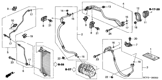 2004 Honda Element Hose, Discharge Diagram for 80315-SCV-A11