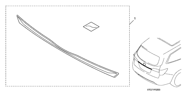 2021 Honda Pilot Tailgate Trim Diagram