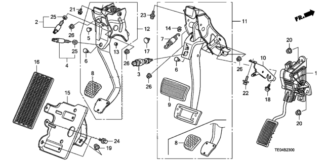 2008 Honda Accord Pedal Diagram