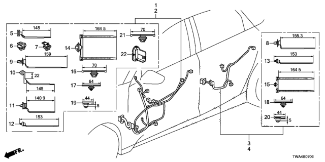 2020 Honda Accord Hybrid Grommet Ring A Diagram for 91622-T2A-300