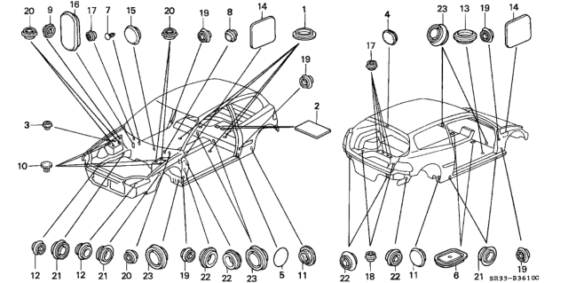 1994 Honda Civic Grommet Diagram