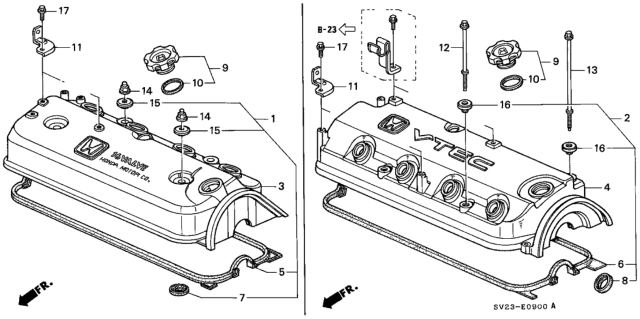 1996 Honda Accord Cylinder Head Cover Diagram