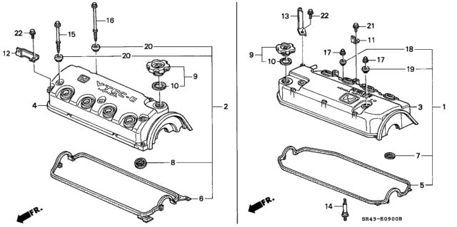 1994 Honda Civic Cylinder Head Cover Diagram