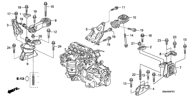 2009 Honda Civic Engine Mounts Diagram