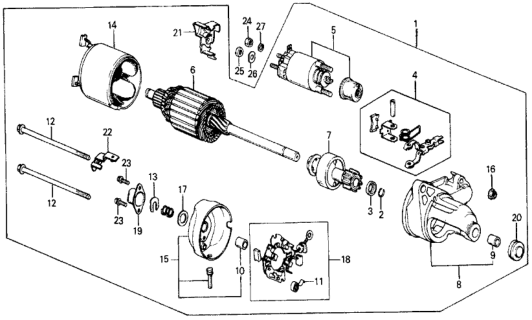 1986 Honda Civic Switch Assembly, Magnetic Diagram for 31204-PC1-024