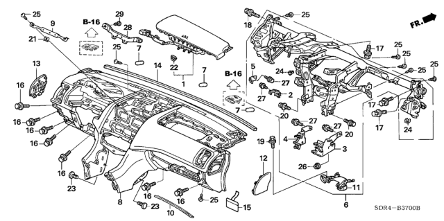 2005 Honda Accord Hybrid Panel Assy., Instrument (Typef) (Ivory/Taupe) Diagram for 77100-SDC-A01ZF