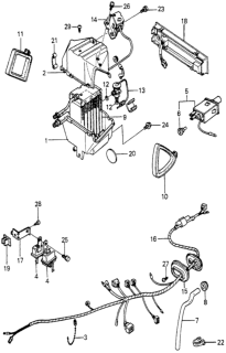 1981 Honda Prelude Sub-Evaporator Assembly Diagram for 38631-692-661