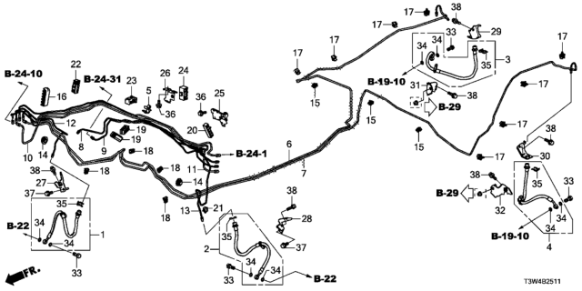 2017 Honda Accord Hybrid Pipe C, Brake Diagram for 46330-T3Z-A10