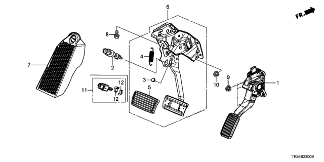 2014 Honda Civic 4 Door GX (NAVIGATION) KA 5AT Pedal Diagram