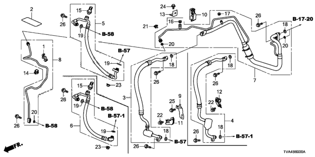 2020 Honda Accord Clamp A, Air Conditioner Pipe (19MM) Diagram for 80361-T5A-003