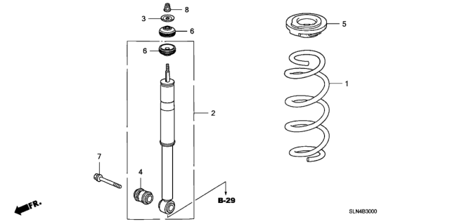 2007 Honda Fit Spring, Rear Diagram for 52441-SLN-A02